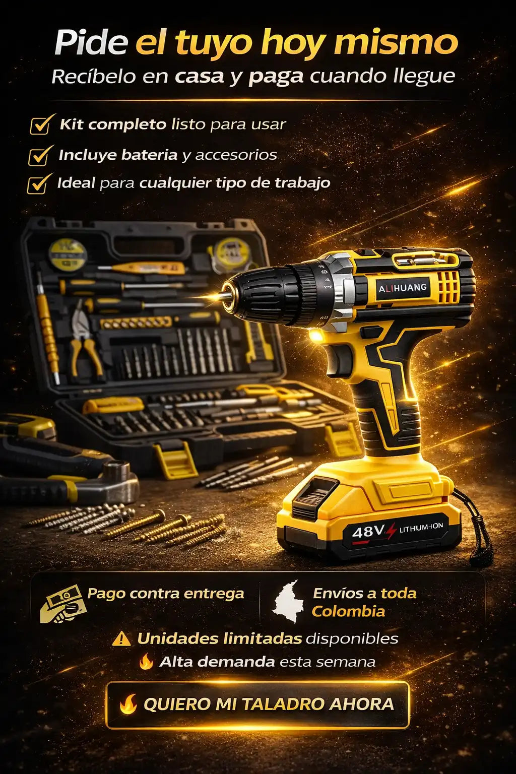 Taladro Inalambrico Juego Herramientas